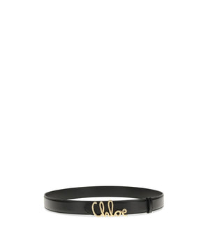 Chloé Black Calf Leather Bos Taurus Belt