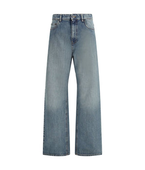 Miu Miu Blue Cotton Straight-Leg Jeans