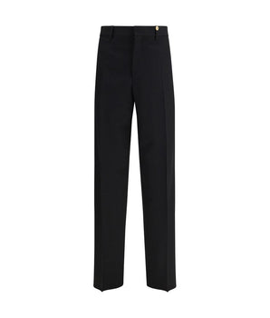 Versace Black Fleece Wool Dress Pants