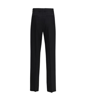 Versace Black Fleece Wool Dress Pants
