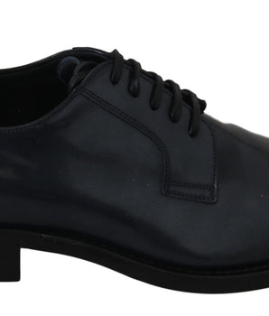 Dolce & Gabbana Elegant Blue Leather Derby Dress Shoes Dolce & Gabbana 