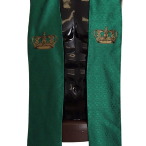 Dolce &amp; Gabbana Elegante bufanda de hombre en mezcla de seda verde