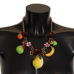 Dolce &amp; Gabbana Collar elegante dorado con frutas de Sicilia