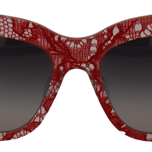 Dolce &amp; Gabbana Gafas de sol de diseñador con detalles de encaje siciliano