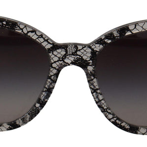 Dolce & Gabbana Elegant White Lace Applique Sunglasses