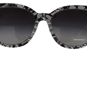 Dolce & Gabbana Elegant White Lace Applique Sunglasses