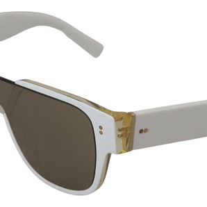 Dolce &amp; Gabbana Elegantes Gafas de Sol de Acetato Blanco para Mujer