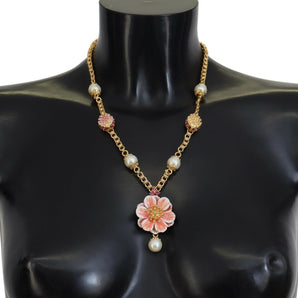 Dolce &amp; Gabbana Elegant Floral Statement Charm Necklace