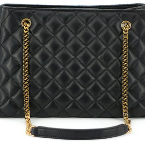 Versace Elegant Quilted Nappa Leather Tote Bag