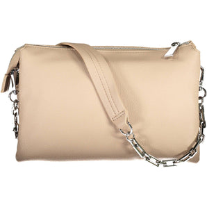 BYBLOS Elegante bolso de hombro beige con asa de cadena