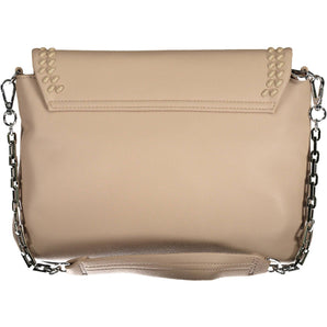 BYBLOS Bolso de hombro beige con asa de cadena y detalles en contraste