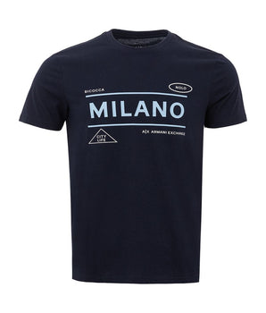 Armani Exchange Blue Cotton T-Shirt