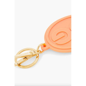 Dolce &amp; Gabbana Elegant Orange Keychain with Gold Hardware