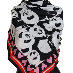 Dolce &amp; Gabbana Elegant Panda Print Silk Scarf