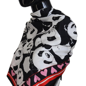 Dolce & Gabbana Elegant Panda Print Silk Scarf