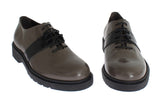 AI_ Gray Brown Leather Laceups Shoes AI_ 