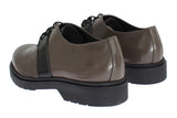 AI_ Gray Brown Leather Laceups Shoes AI_ 