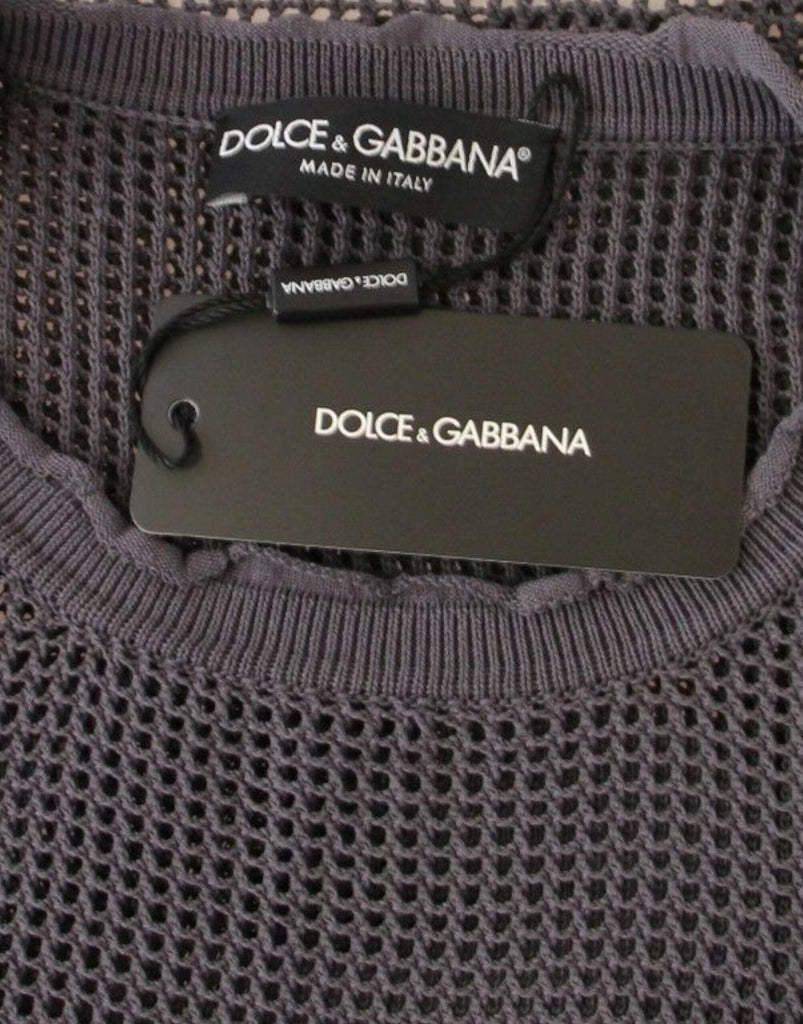 Dolce & Gabbana Purple Runway Netz Pullover Netted Sweater