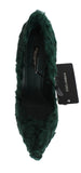 Dolce & Gabbana Green Xiangao Lamb Fur Leather Pumps Dolce & Gabbana 