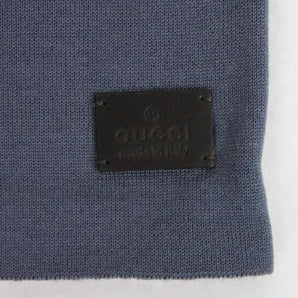 Gucci Gorro de punto mediano de lana azul burdeos unisex