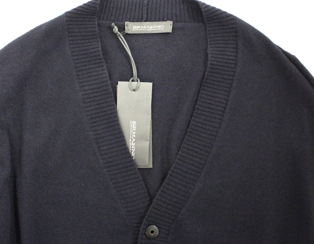 Ermanno Scervino Blue Wool Cashmere Cardigan Pullover Sweater Ermanno Scervino 