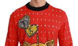 Dolce & Gabbana Red Crystal Pig of the Year Sweater Dolce & Gabbana 