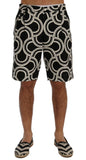 Dolce & Gabbana Black White Pattern Linen Shorts