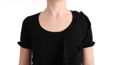 MARGHI LO' Black 100% Lana Wool Top Blouse T-shirt