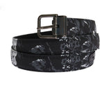 Dolce & Gabbana Black Cayman Linen Leather Belt Dolce & Gabbana 
