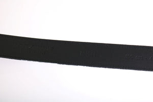 Dolce & Gabbana Black Cayman Linen Leather Belt Dolce & Gabbana 