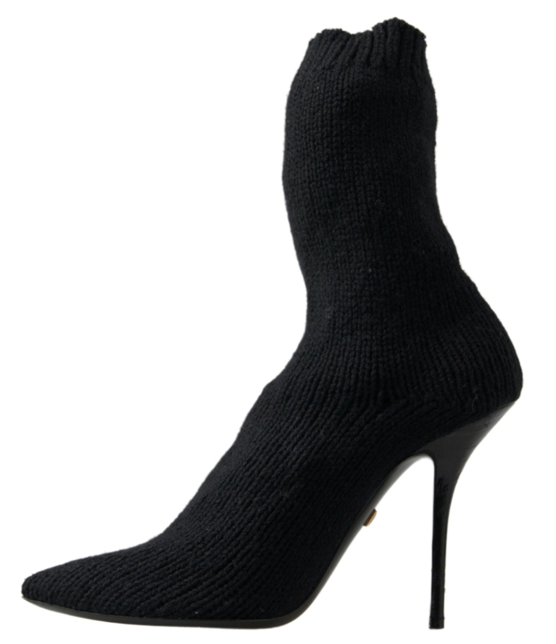 Dolce & Gabbana Black Stiletto Heel Mid Calf Women Boot Shoes