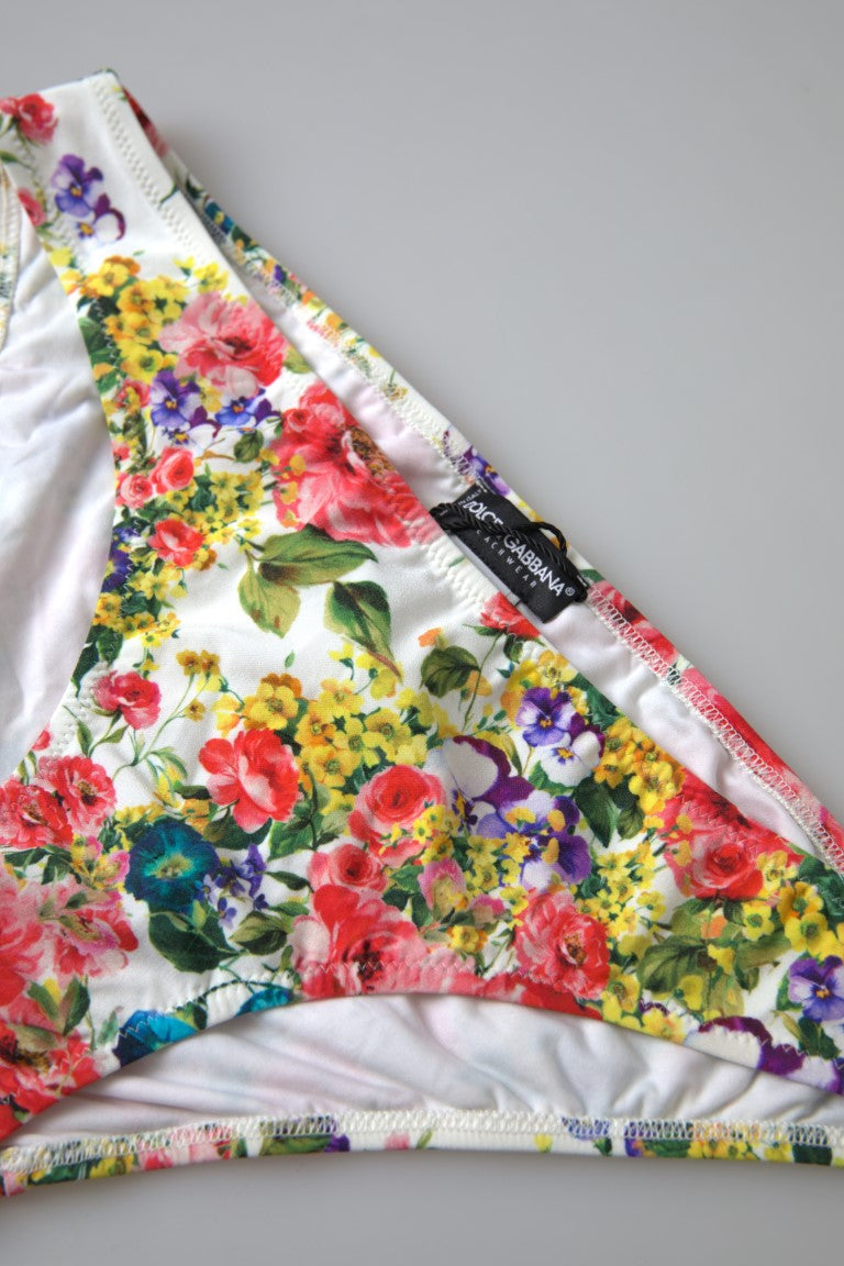 Dolce & Gabbana Multicolor Floral Beachwear Swimwear Bottom Bikini