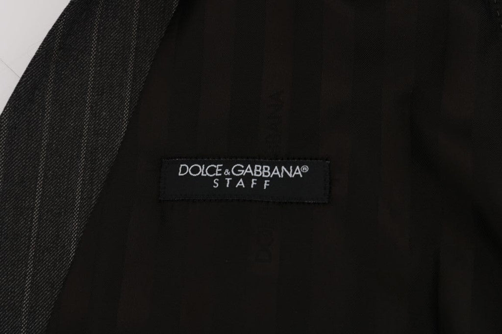 Dolce & Gabbana Gray STAFF Wool Stretch Vest Dolce & Gabbana 