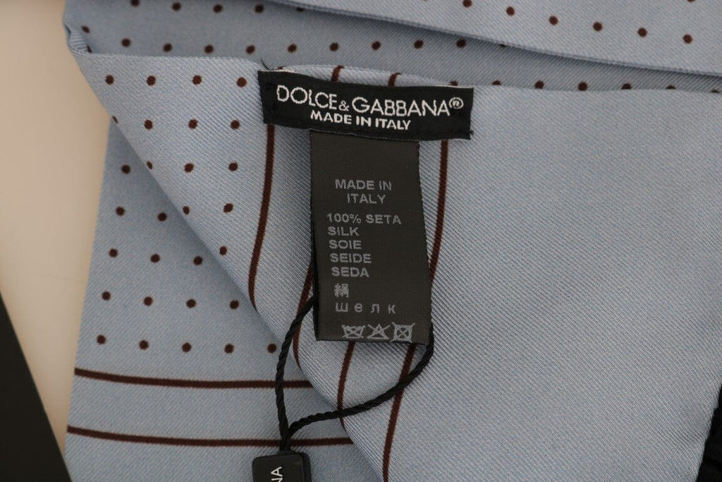 Dolce & Gabbana Blue Silk Polka Dot Scarf Dolce & Gabbana 