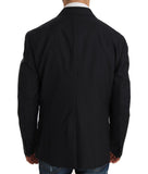 Dolce & Gabbana Gray Striped Wool Jacket Coat Slim Blazer