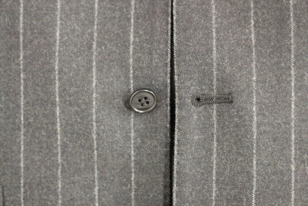 Dolce & Gabbana Gray Striped Wool Logo Vest Dolce & Gabbana 