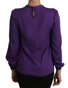 Dolce & Gabbana Purple Blouse Prince Fairy Tale Embellished Top