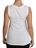 Dolce & Gabbana White Cotton #gdfamily Sleeveless Shirt Tank Top