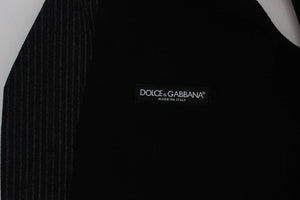 Dolce & Gabbana Gray Striped Formal Vest Dolce & Gabbana 