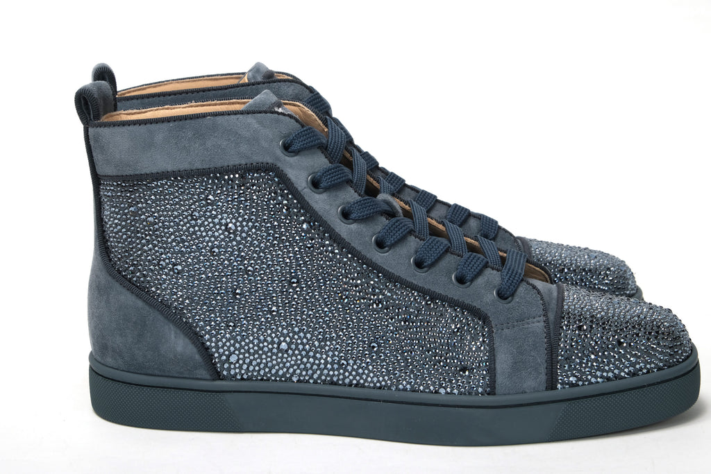 Louis Junior Spikes Blue Calf leather - Men Shoes - Christian Louboutin