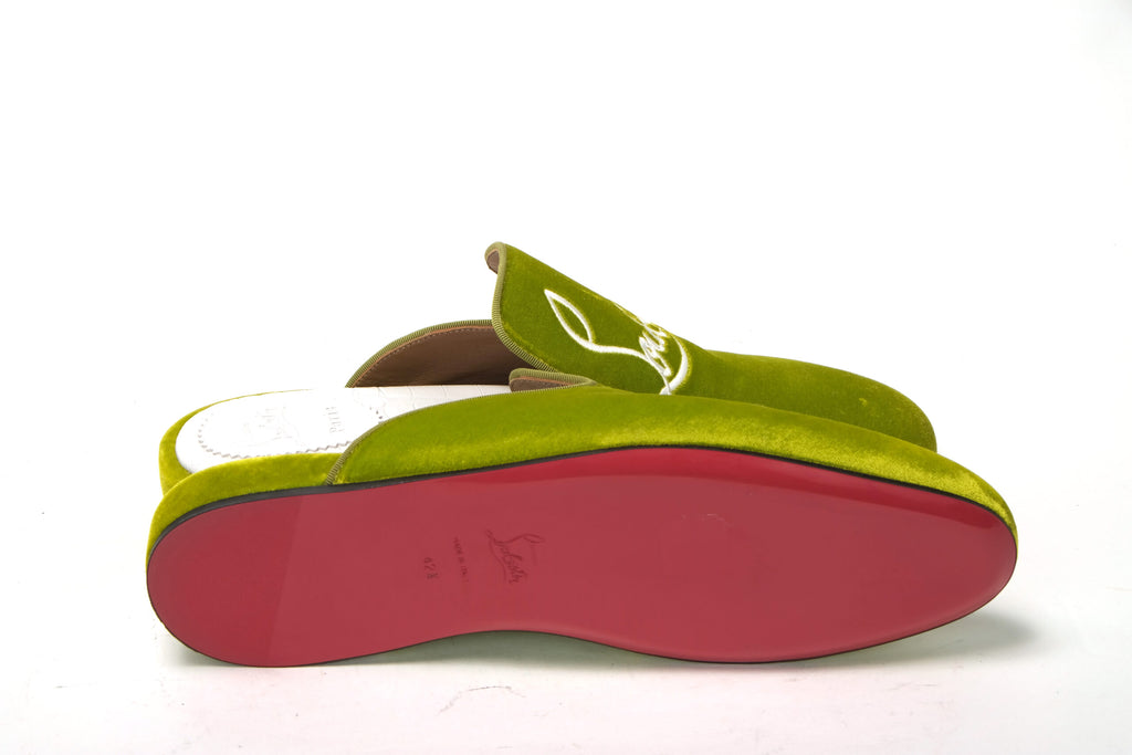 Christian Louboutin Bourgeon Lime Navy Coolito Flat Shoes– Nahim