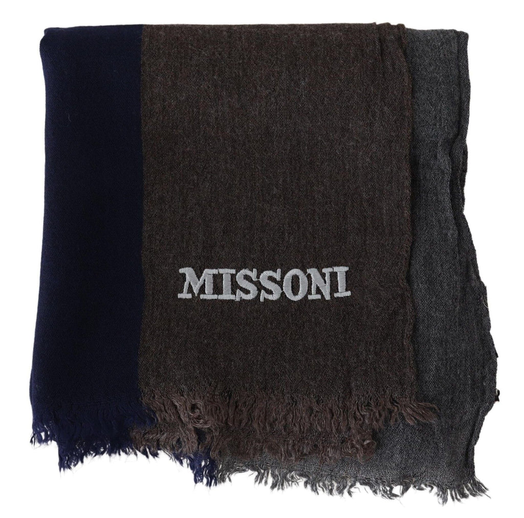 Missoni Multicolor Striped Wool Unisex Wrap Fringes Scarf Missoni 
