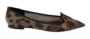 Dolce & Gabbana Brown Leopard Ballerina Flat Loafers Shoes Dolce & Gabbana 