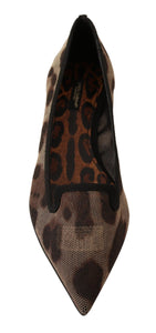 Dolce & Gabbana Brown Leopard Ballerina Flat Loafers Shoes Dolce & Gabbana 