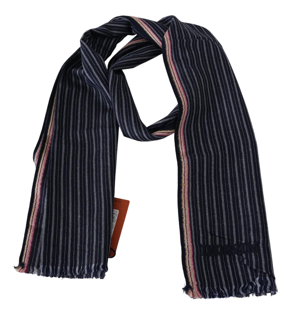 Missoni Multicolor Striped Wool Unisex Neck Wrap Scarf Missoni 