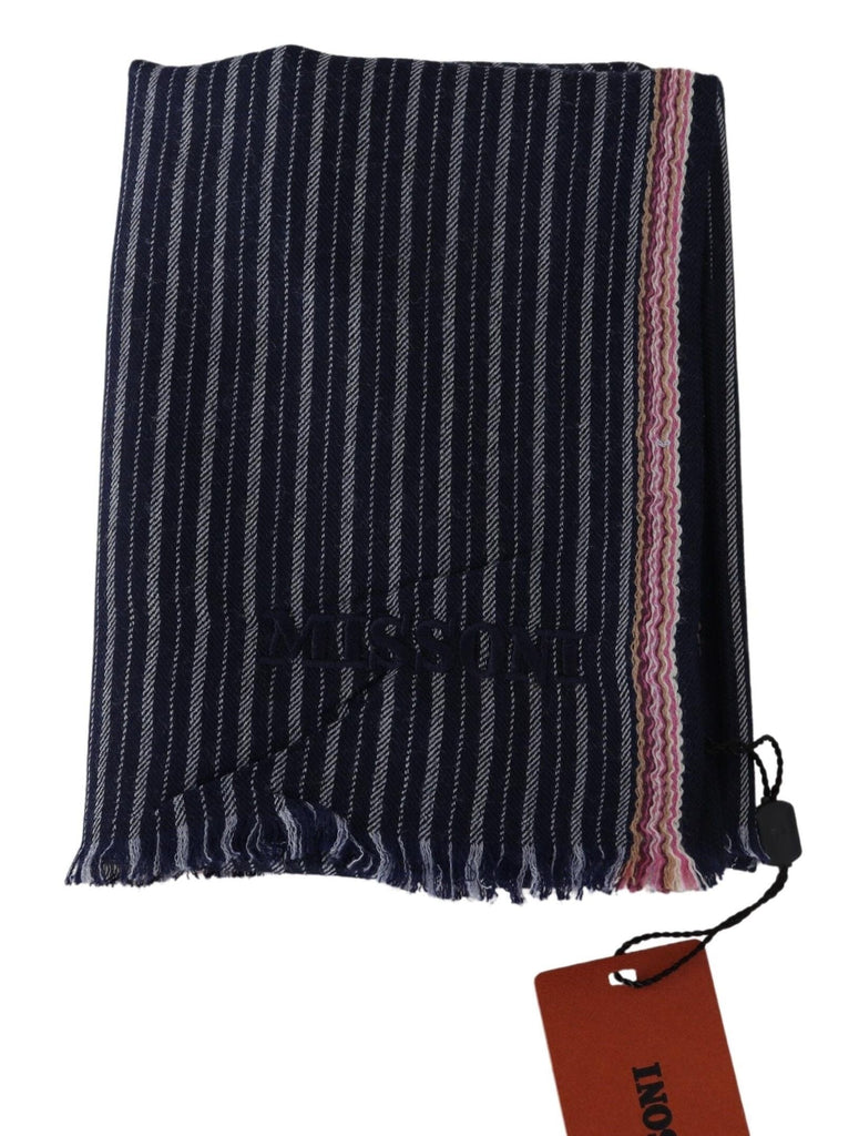Missoni Multicolor Striped Wool Unisex Neck Wrap Scarf Missoni 