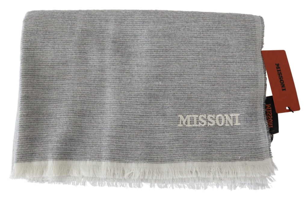 Missoni Beige 100% Wool Unisex Neck Wrap Scarf Missoni 