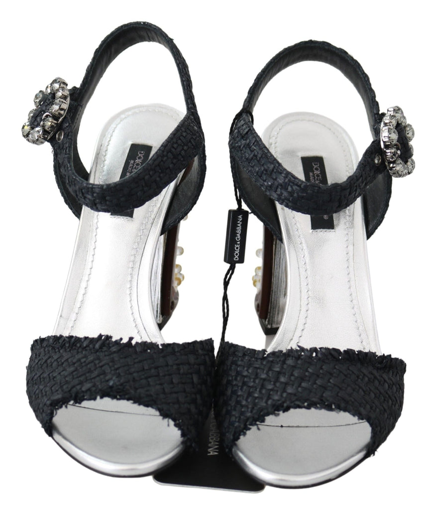 Dolce & Gabbana Black Crystals LED LIGHTS Sandals Shoes Dolce & Gabbana 