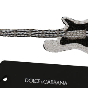 Dolce & Gabbana Gold Brass Beaded Guitar Pin Accessory Brooch, Nahim - Luxury Wardrobe