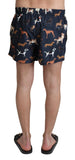 Dolce & Gabbana Blue Dog Print Beachwear Shorts Men Swimwear Dolce & Gabbana 